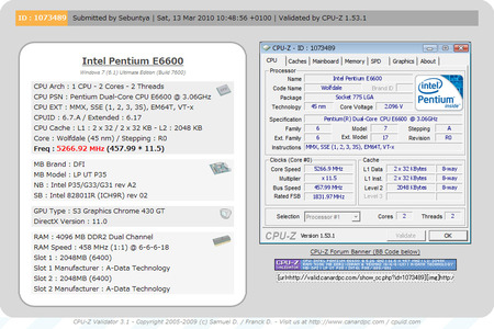 Intel Pentium E6600 (5266.92MHz)