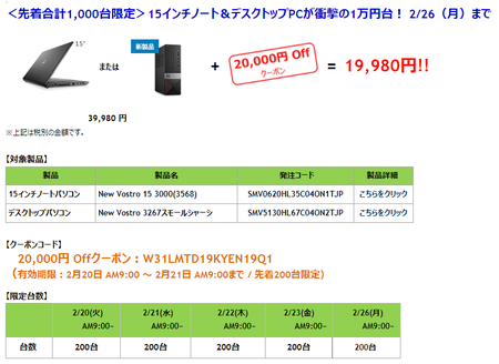 2万円PC2種類