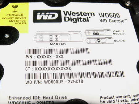 WesternDigital（ウェスタンデジタル）の2.5インチHDD