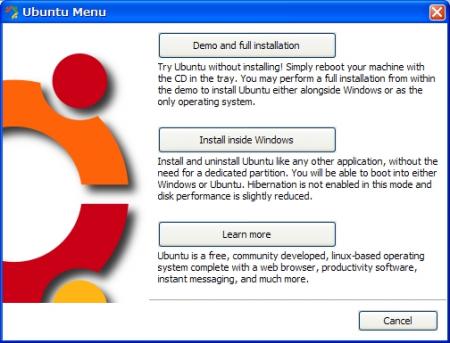 ubuntuが自動再生（？）に反応した窓